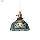 GobekUsa Blue Glass LED Pendant Light Fixture with Adjustable Copper Knob Switch