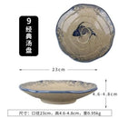 GobekUsa Japanese Fish Print Ceramic Tableware - Special-shaped Large Dinner Plate Set