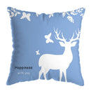 GobekUsa Geometric Deer Print Pillowcase 45x45cm - Yellow Home Decor