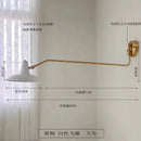 GobekUsa Copper Swing Arm Wall Lamp LED E27 Retro Telescopic Bedside Living Room