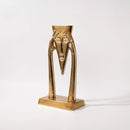GobekUsa Golden Masked Figure Sculpture: Abstract Geometric Portrait Home Decor Figurine