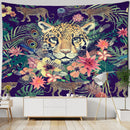 GobekUsa Enchanted Forest Tapestry: Animals, Flowers, Moon - Home Decor