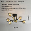 GobekUsa Glass Ball Black Chandelier - Nordic Round Dining Table Ceiling Chandelier