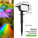 GobekUsa 20LEDs RGB Solar Landscape Spotlights: Wireless & Waterproof Solar Wall Lamp for Patio Garden