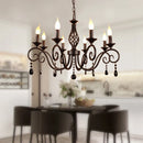 GobekUsa Crystal Pendant Chandelier Light for Home and Bedroom - Black Iron Ceiling Lamp