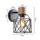 GobekUsa Black Wooden Wall Light Modern E27 LED Sconce Living Room Decor