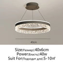 GobekUsa Crystal Rings LED Chandelier Black&White Frame