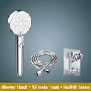 GobekUsa 5-Function Shower Head with Stop Button, 10cm Panel, Silicone Gel Holes