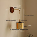 GobekUsa Adjustable LED Wall Lamp Sconce Copper Wood Glass Stair Light