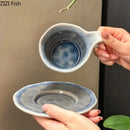 GobekUsa Kiln Porcelain Cup & Saucer: Creative Retro Coffee Mug Set
