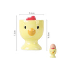 GobekUsa Chicken Shape Ceramic Egg Cup Holder Stand for Kids Breakfast Tableware
