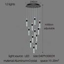 GobekUsa Cylindrical Crystal Chandelier: Modern Villa Living Room Lamp for Stylish Interiors.