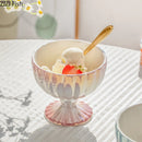 GobekUsa Gradient Gloss Ceramic Dessert Bowl Goblet Jewelry Tray Decor Snack Storage Container