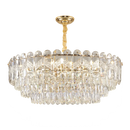 GobekUsa Crystal Chandelier LED Light: Modern Luxury Restaurant Hall Lighting