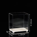 Acrylic Display Case on Travertine Base by GobekUsa for Collectibles, Figurines, Desserts