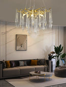 GobekUsa Large Droplet Crystal Chandelier: Modern Bedroom & Restaurant Pendent Lamp