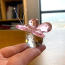 GobekUsa Crystal Butterfly Figurine Glass Paperweight Sculpture Christmas Decor Gift