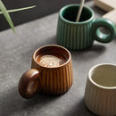 GobekUsa Handmade Nordic Ceramic Mug with Ring Handle - Retro Style