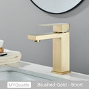 GobekUsa Gold Stainless Steel Bathroom Basin Faucet Mixer Deck Mounted