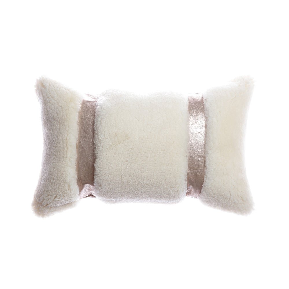 Shearling & Leather Lumbar Pillow, photo 4 of 7