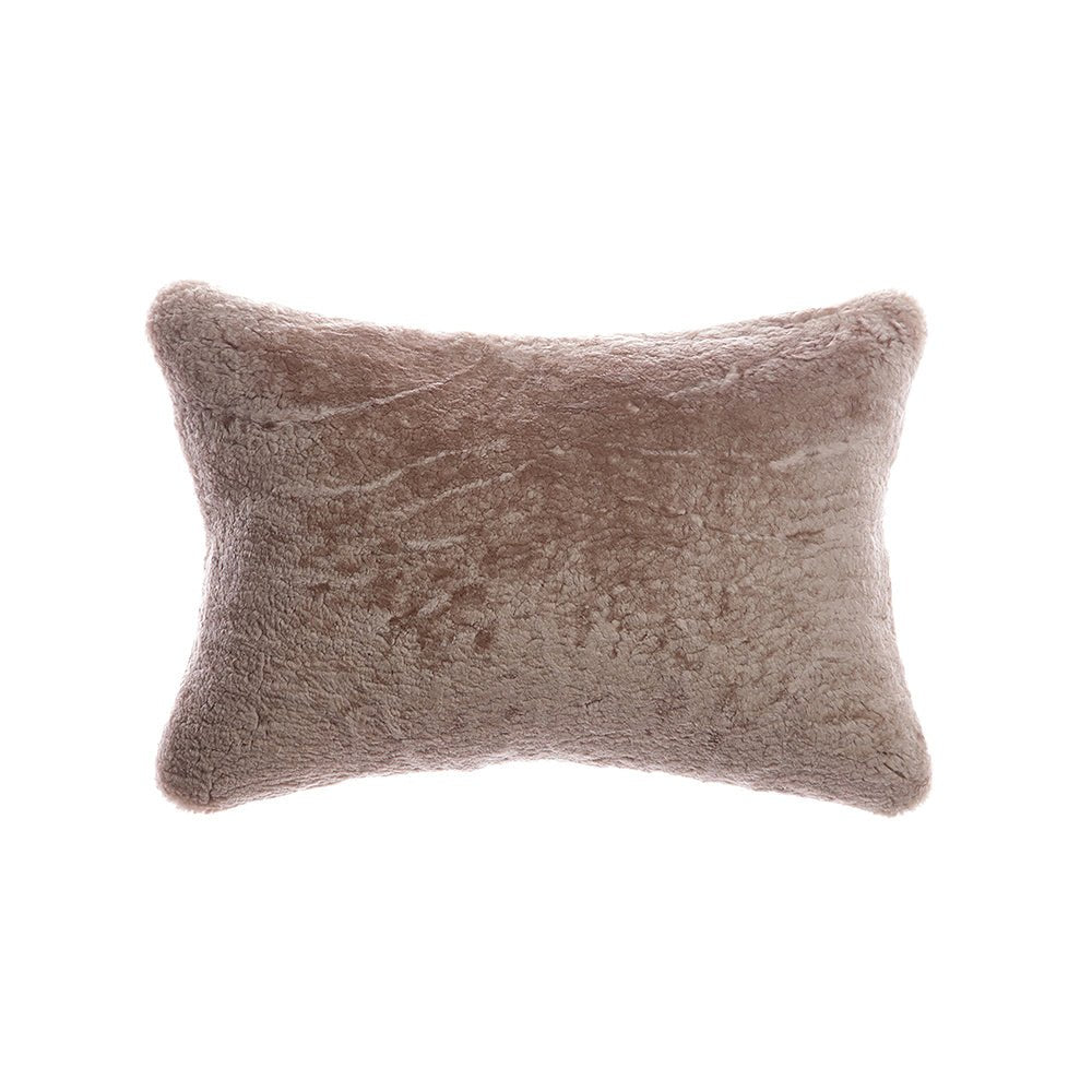 Shearling Taupe Lumbar Pillow, photo 3 of 3