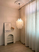 Natural Tiered Capiz Shell Chandelier