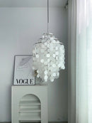 Natural Tiered Capiz Shell Chandelier