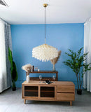Natural Tiered Capiz Shell Chandelier