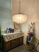 Natural Tiered Capiz Shell Chandelier