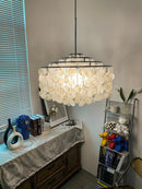 Natural Tiered Capiz Shell Chandelier