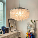 Natural Tiered Capiz Shell Chandelier