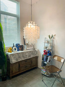Natural Tiered Capiz Shell Chandelier