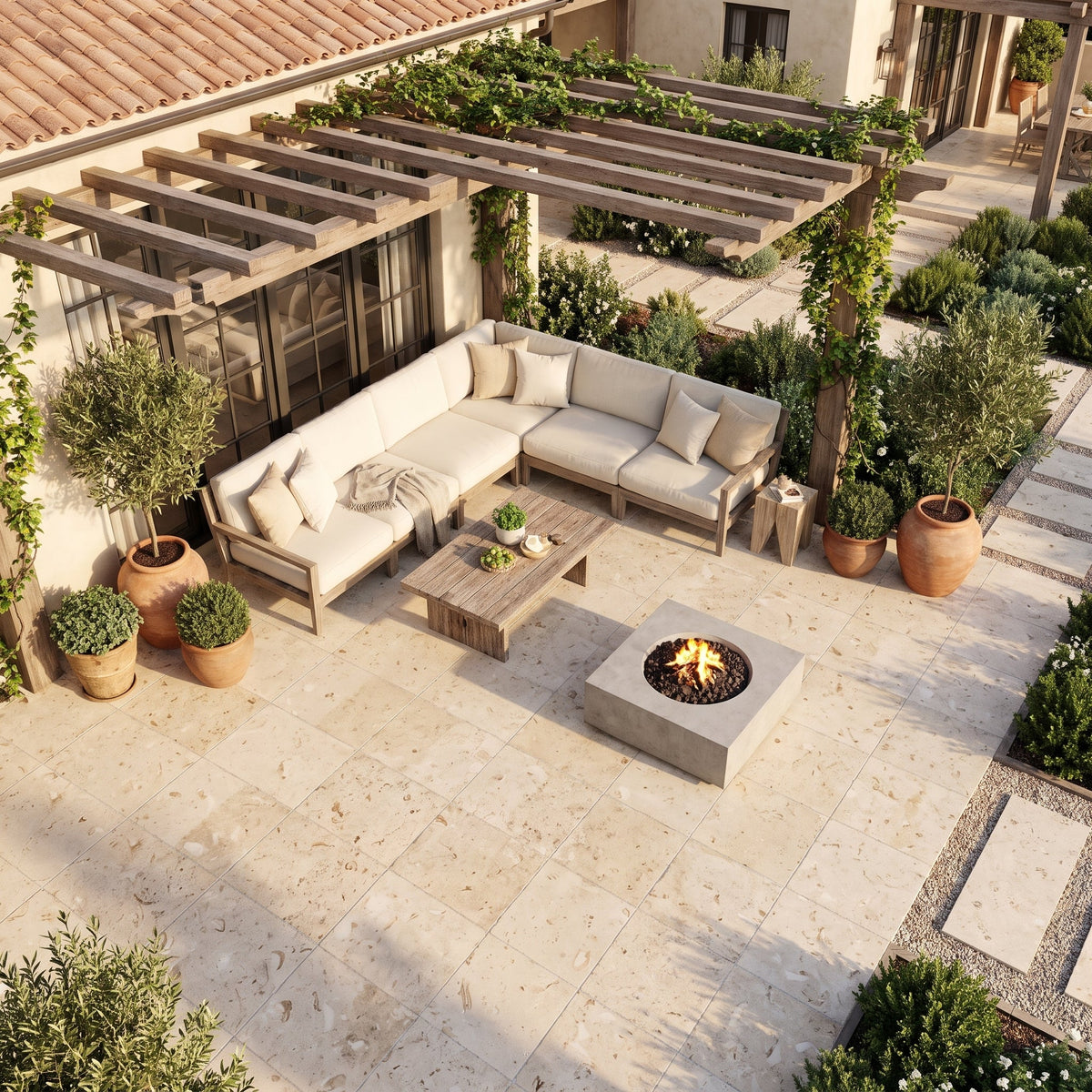 Shell Reef Tumbled Limestone Pavers 36x36