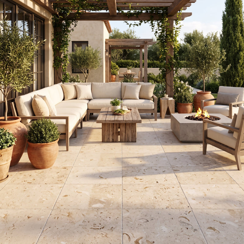 Shell Reef Tumbled Limestone Pavers 36x36, photo 3 of 4