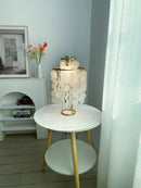 Round Shell Tiered Table Lamp