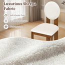 Sherpa Dining Chairs Set of 2 with Rubber Wood Legs for Living Room Restaurant-White by LJGDeals