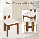 Sherpa Dining Chairs Set of 2 with Rubber Wood Legs for Living Room Restaurant-White