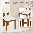 Sherpa Dining Chairs Set of 2 with Rubber Wood Legs for Living Room Restaurant-White by LJGDeals