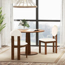 Sherpa Dining Chairs Set of 2 with Rubber Wood Legs for Living Room Restaurant-White by LJGDeals
