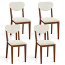 Sherpa Dining Chairs Set of 4 with Rubber Wood Legs for Dining Room-Walnut by LJGDeals