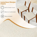 Sherpa Dining Chairs Set of 4 with Rubber Wood Legs for Dining Room-Walnut