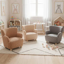 Sherpa Kids Sofa Comfy Toddler Armchair with Solid Rubber Wood Legs by LJGDeals