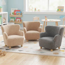 Sherpa Kids Sofa Comfy Toddler Armchair with Solid Rubber Wood Legs by LJGDeals
