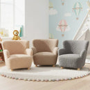 Sherpa Kids Sofa Comfy Toddler Armchair with Solid Rubber Wood Legs by LJGDeals