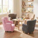 Kids Sherpa Armchair with Solid Wood Legs - Light Pink by LJGDeals