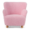 Kids Sherpa Armchair with Solid Wood Legs - Light Pink by LJGDeals
