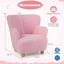 Kids Sherpa Armchair with Solid Wood Legs - Light Pink by DirectDeals