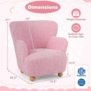 Kids Sherpa Armchair with Solid Wood Legs - Light Pink by LJGDeals