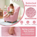 Kids Sherpa Armchair with Solid Wood Legs - Light Pink by LJGDeals