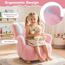 Kids Sherpa Armchair with Solid Wood Legs - Light Pink by LJGDeals